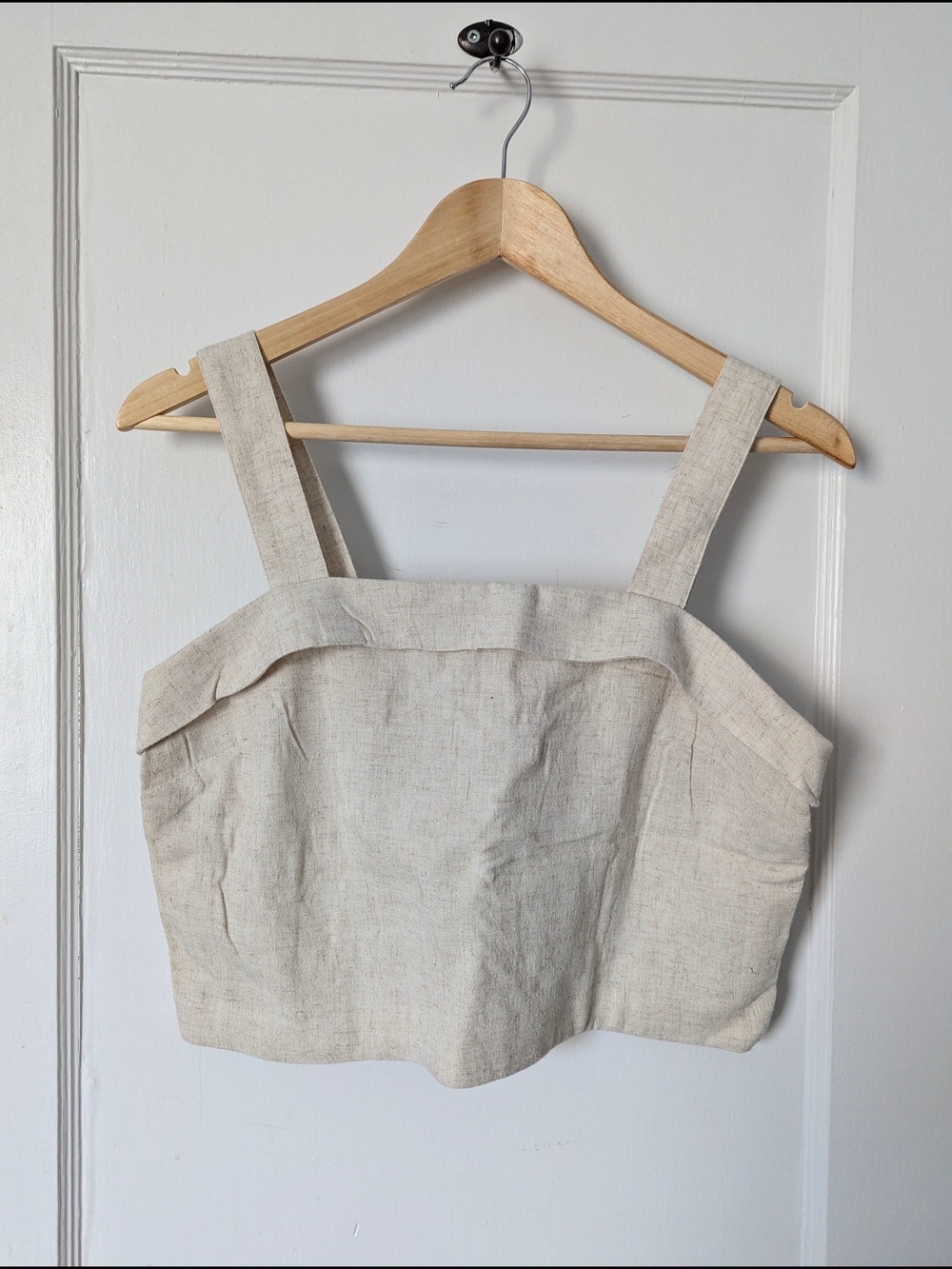 American Eagle Outfitters Neutral Cream Square-Neck Crop Top